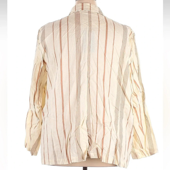 ModCloth New Opportunity Linen-Blend Blazer Jacket Stripes Plus Size 4X NWT - Picture 6 of 10